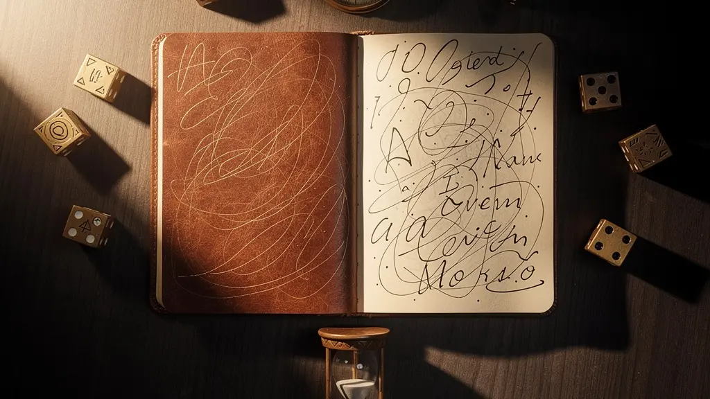 Cahier de voyage ouvert avec graphiques et cartes, pièces de monnaie éparpillées sur une table en bois