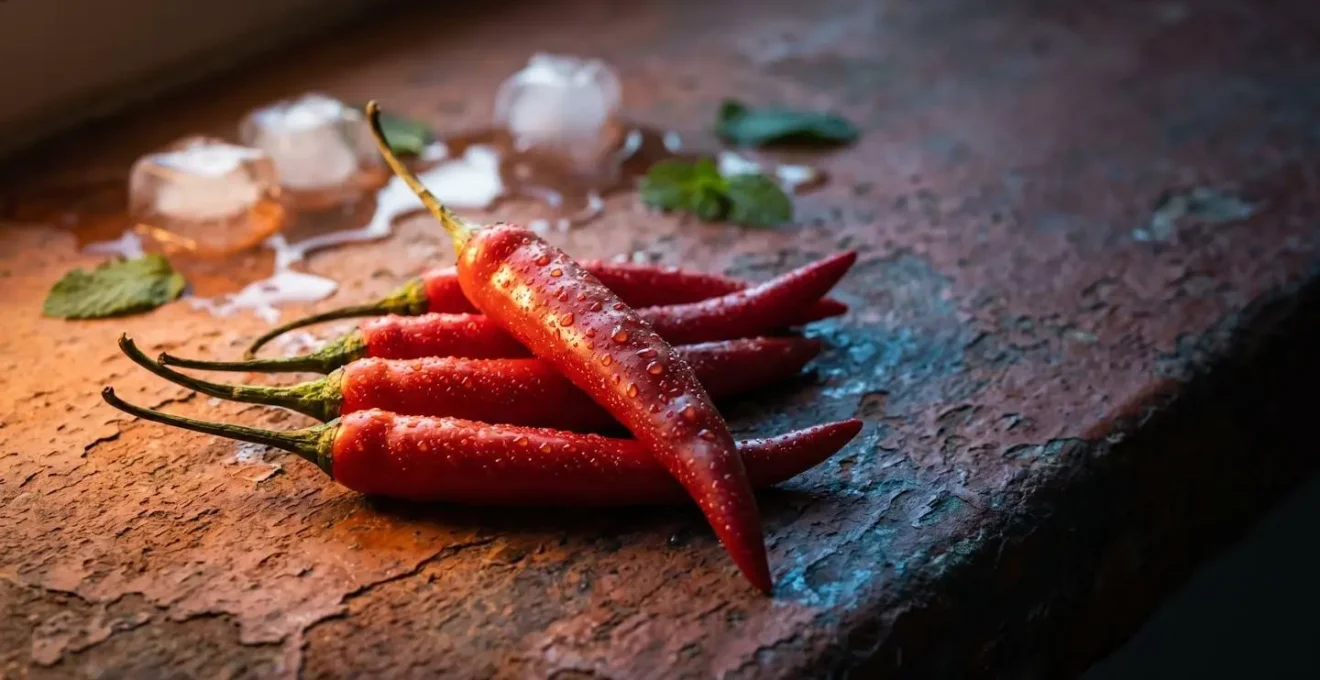 Représentation visuelle du mécanisme de thermorégulation déclenché par les aliments épicés
