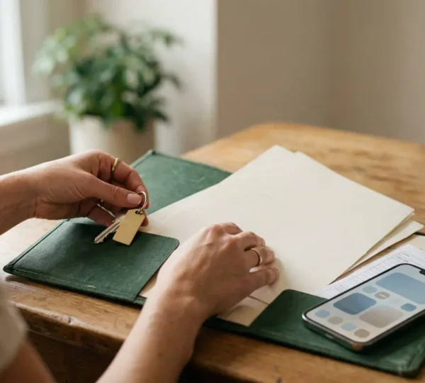 Préparation sereine d'une location de vacances avec documentation et dispositifs de sécurité